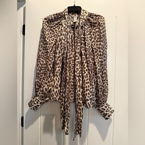 H&M Leopard Print Button Down Shirt